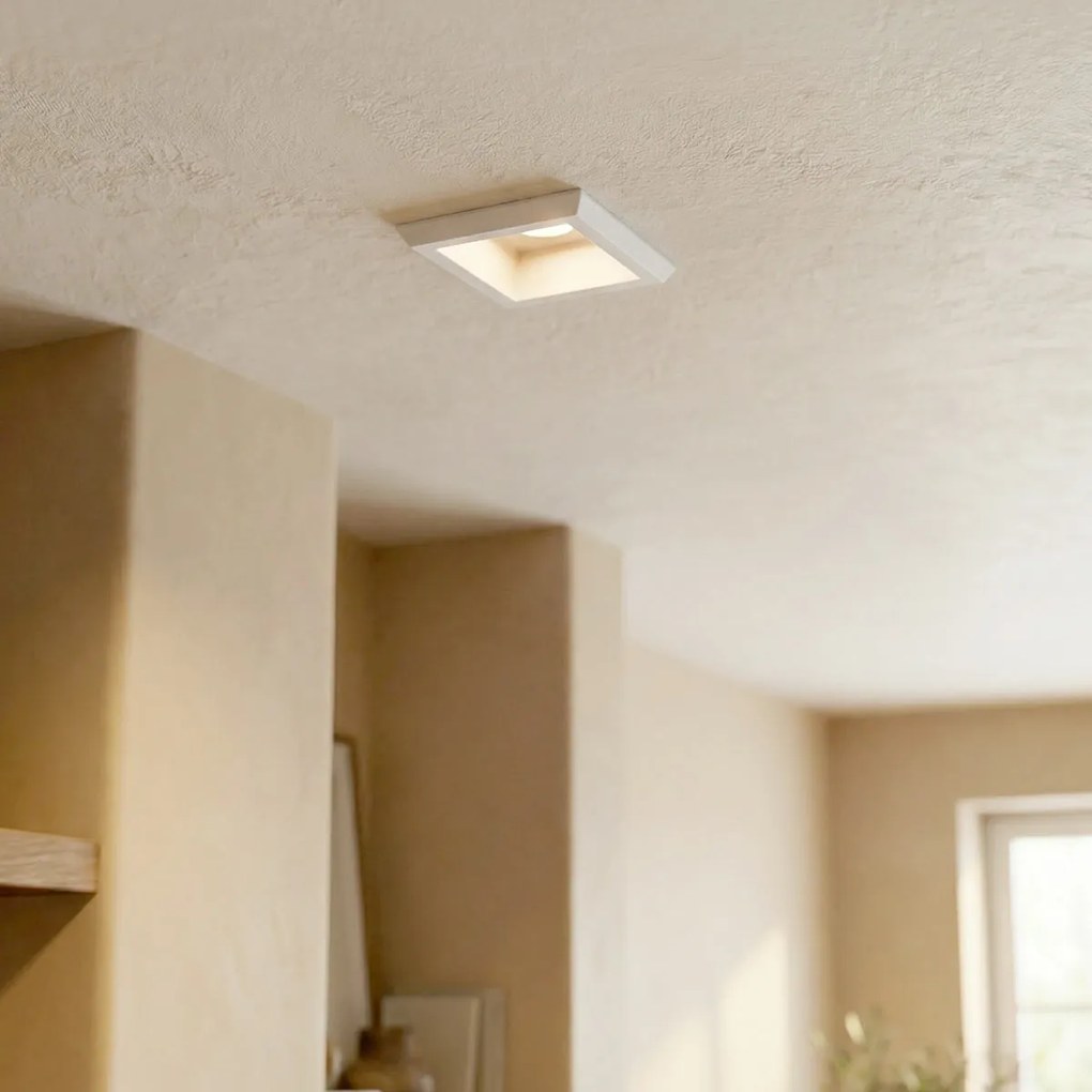 Portafaretto Quadrato 80x80 mm GU10 in Gesso Pitturabile
