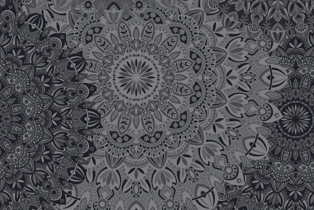 Carta da parati – Mandala stilosa in bianco e nero