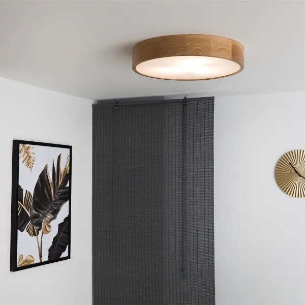 Brilagi - Plafoniera da soffitto LED RGBW dimmerabile CARVALHO, 3xE27/9W/230V, Wi‑Fi, finitura rovere, Ø 47,5 cm