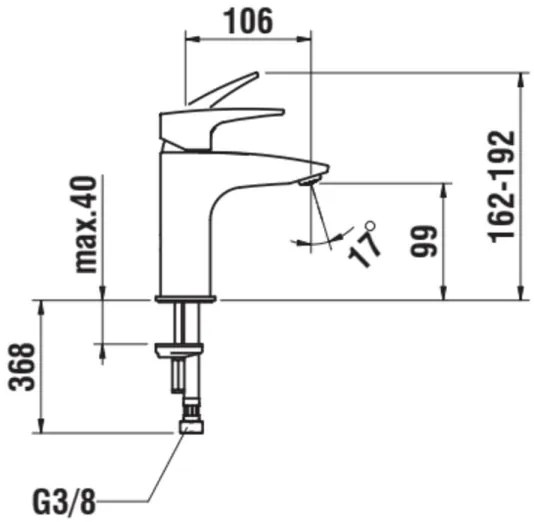 LAUFEN HF500702100000 - Rubinetto lavabo LAURIN 16,2 cm cromo lucido