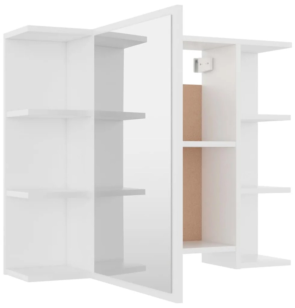 Armadio da bagno bianco 80x20,5x64 cm in legno multistrato