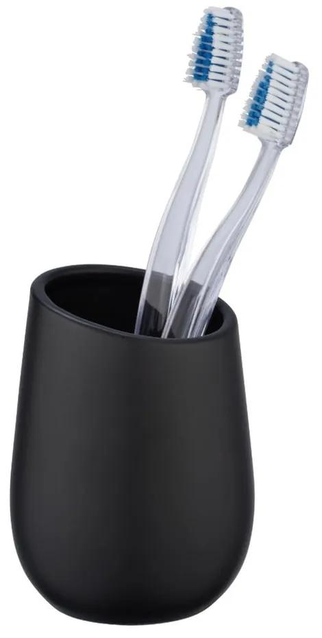 Tazza in ceramica nera per spazzolini da denti Badi - Wenko