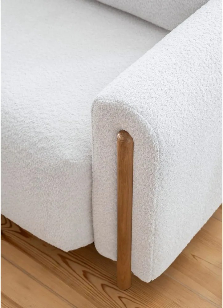 Divano grigio allungabile/con contenitore e rivestimento in bouclé 244 cm Arcadova – ELTAP