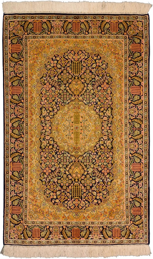Cashmere Silk Tappeto orientale 120x80 Beige (Indian) Annodato A Mano