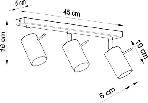 Applique da Soffitto 3xGU10 RING 3 Orientabile in Acciaio