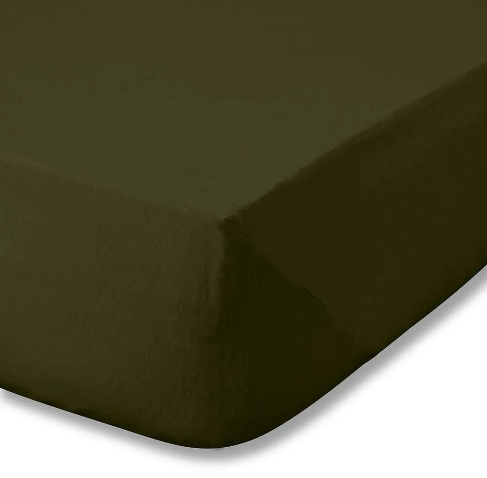 Lenzuolo con angoli color kaki in flanella 135x190 cm Brushed – Catherine Lansfield