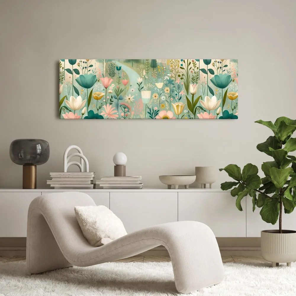 Quadro su tela – Prato in fiore nella valle silenziosa