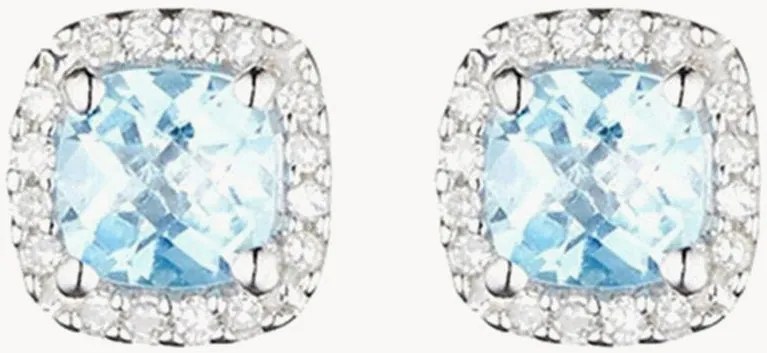 Orecchini in oro bianco con diamanti Popi Cushion