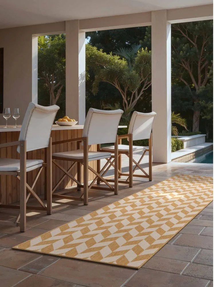 Passatoia da interno ed esterno giallo ocra/color crema 80x200 cm Haringey Terrick – Ted Baker