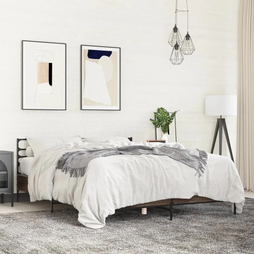 Giroletto rovere marrone 160x200cm in legno multistrato metallo
