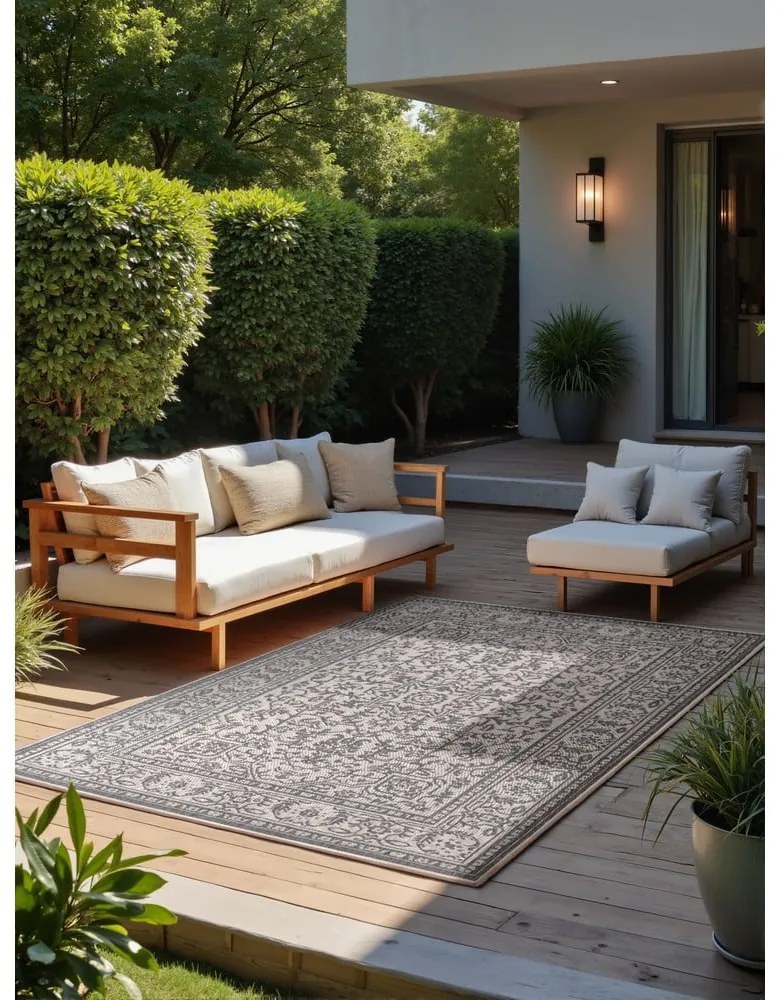 Tappeto da interno/esterno grigio/avorio 120x170 cm Duet Kona – NORTHRUGS