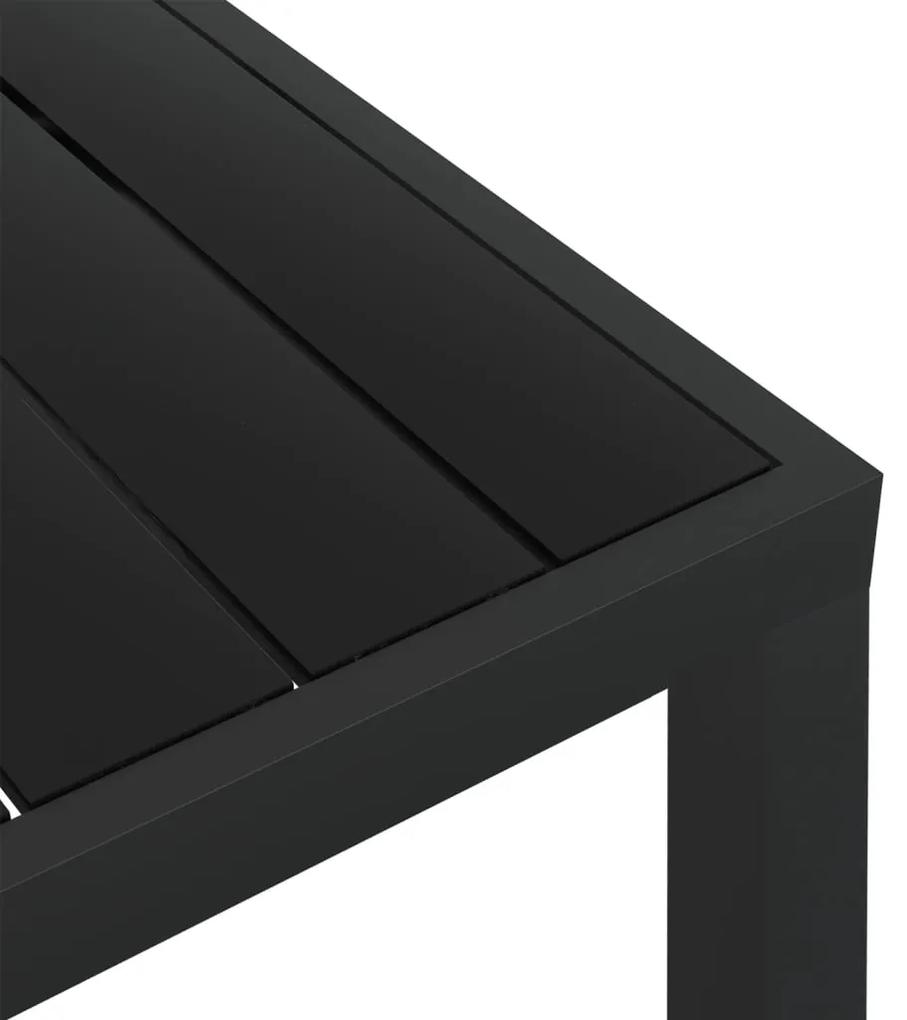 Tavolo da giardino nero 80x80x74 cm in alluminio e wpc