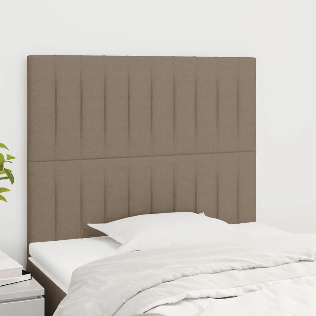 Testiera 2 Pz Tortora 80x5x78/88 Cm İn Tessuto /