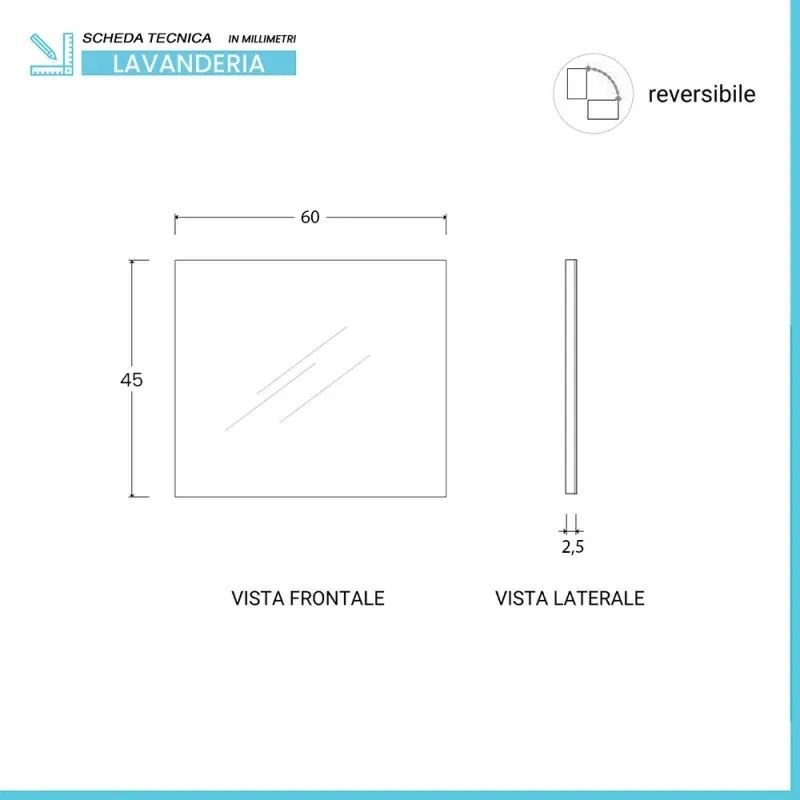Set da 45 cm con lavatoio base e pensile in legno bianco Fedra