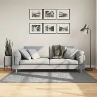 Tappeto Shaggy a Pelo Lungo Moderno Grigio 120x170 cm 375256