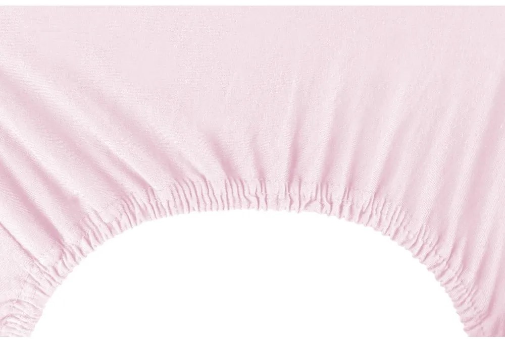 Lenzuolo con angoli rosa chiaro in jersey 180x200 cm Amber – Restilo