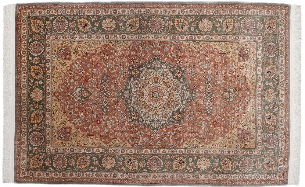 Hereke Tappeto orientale 150 x 230 Verde (Tacchino) Annodato A Mano