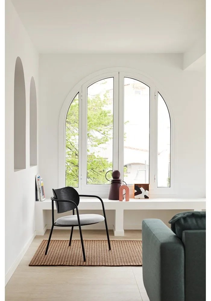 Sedia da pranzo nera e grigia in frassino Eclipse - Teulat