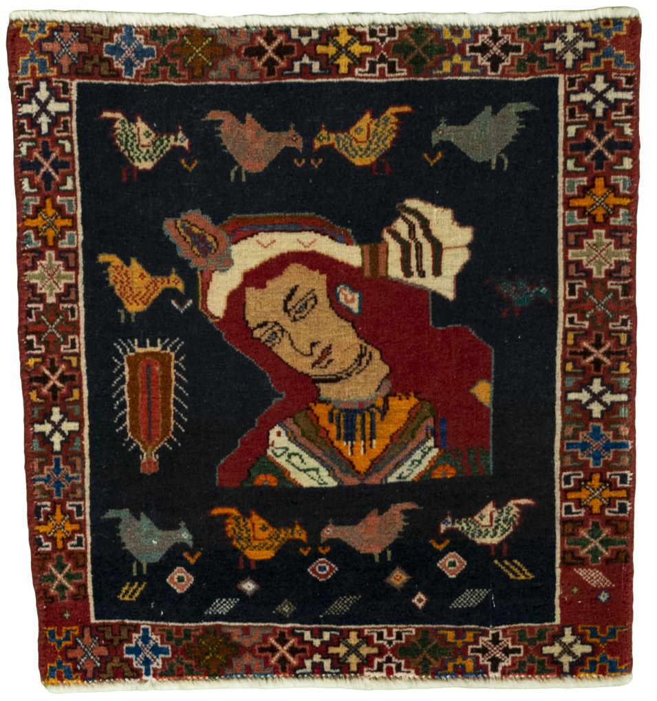 Shiraz Tappeto persiano 60 x 50 Rosso (Iran) Annodato A Mano