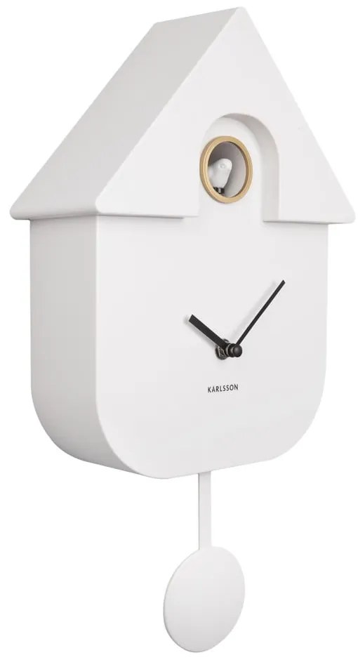 Orologio da parete bianco , 21,5 x 41,5 cm Modern Cuckoo - Karlsson