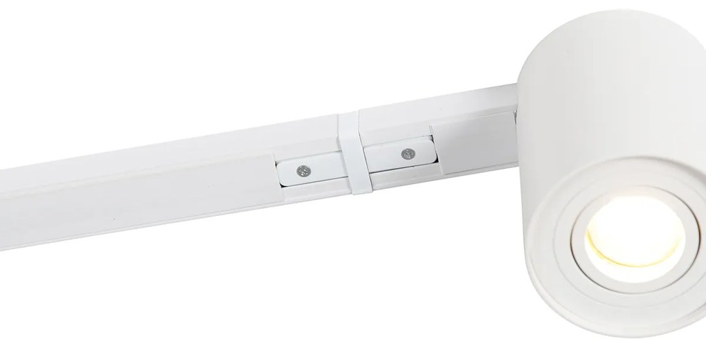 Sistema a binario moderno bianco con 5 faretti monofase - Rondoo Up