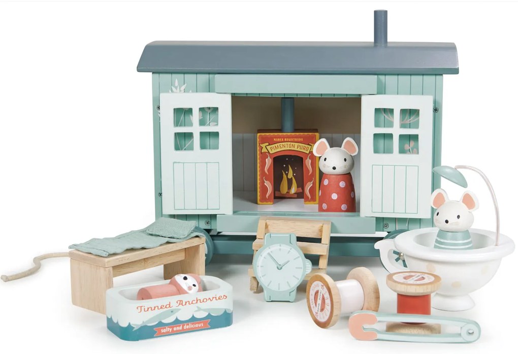 Tender Leaf - Carrozzone in legno con topolini