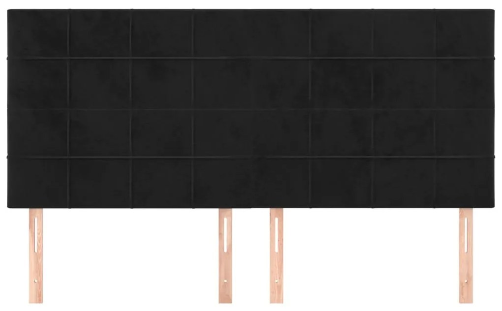 Testiere 4 pz nere 100x5x78/88 cm in velluto