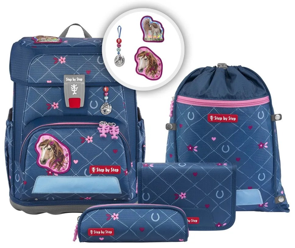 Zaino scuola Step by Step CLOUD, set 5 pezzi, Horse Lima