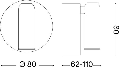 Ideal Lux -LED Stm faretto da parete ricaricabile BEAN LED/3W/5V CRI 95 nero