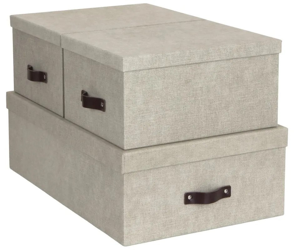 Set di 3 scatole portaoggetti beige Inge - Bigso Box of Sweden