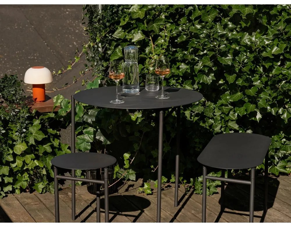 Sgabello in metallo nero Disc - Zone