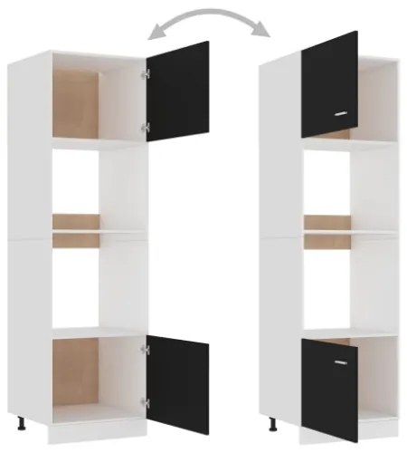 Armadio per Microonde Nero 60x57x207 cm in Truciolato