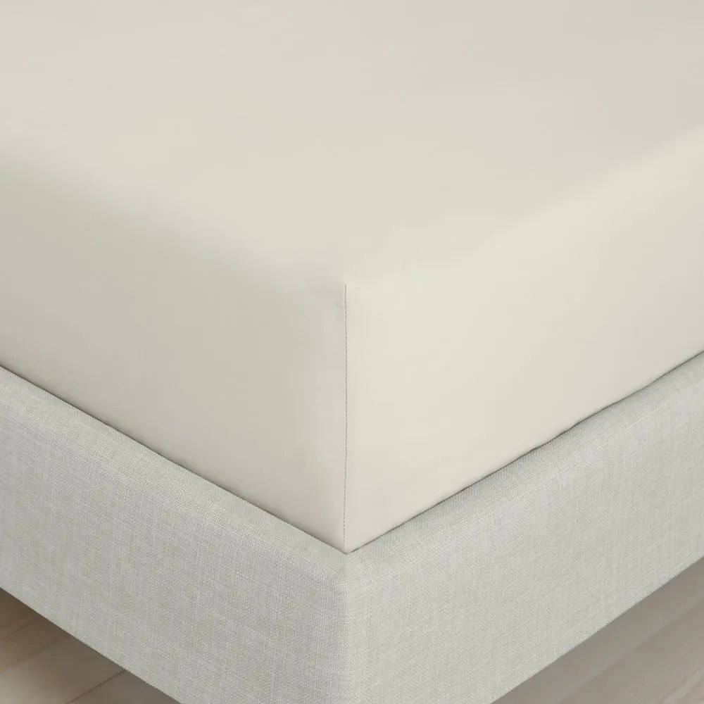Lenzuolo con angoli beige in percalle di cotone 90x190 cm Cotton Percale – Bianca