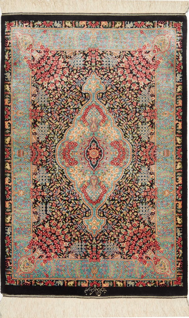 Ghom Tappeto 90 x 60 (Iran) Annodato A Mano