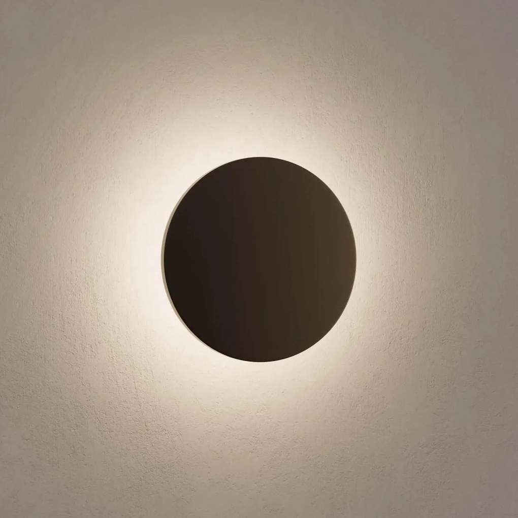 Applique LED IP65 Luce Indiretta 12W Tonda Nera Colore Bianco Naturale 4.200K