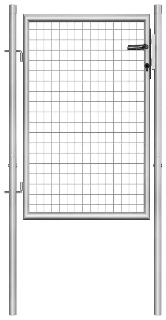 Cancello Per Giardino İn Acciaio Zincato 105x150cm Argento /