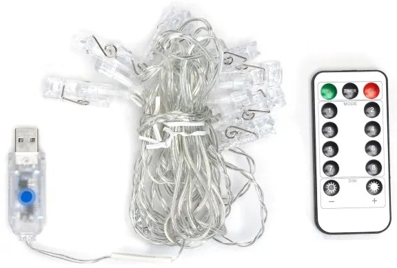 Aigostar - Catena luminosa decorativa a LED 10xLED/5W/USB, 5 m, bianco caldo