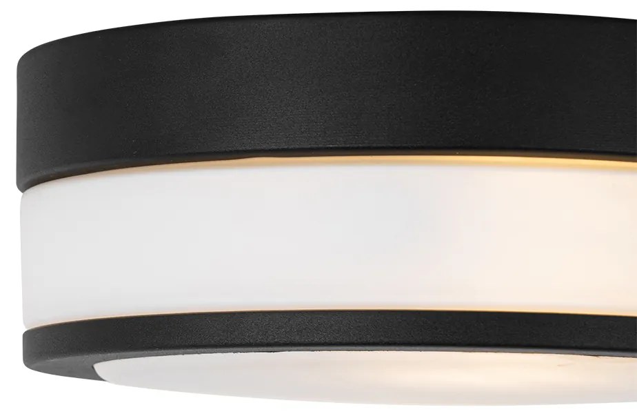 Plafoniera da esterno moderna nera 23 cm IP44 - Flavi