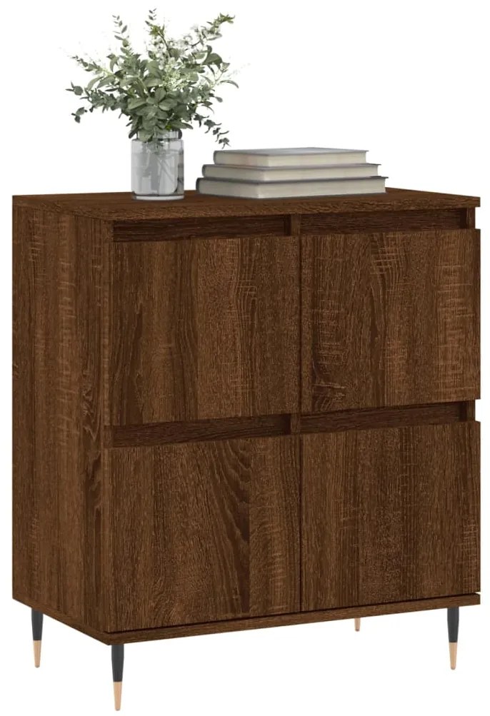 Credenza rovere marrone 60x35x70 cm in legno multistrato