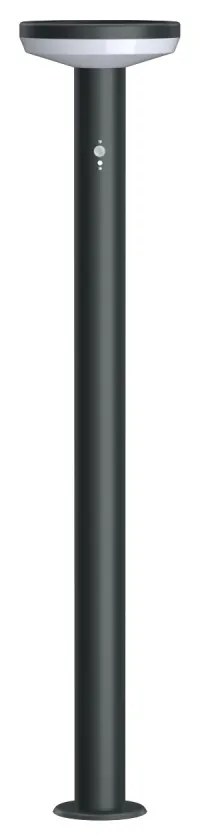 Paletto da giardino Solare Nero 80cm con Sensore Movimento e Picchetto Colore Bianco Naturale 4.000K