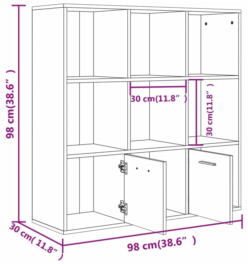 Libreria Rovere Marrone 98x30x98 cm