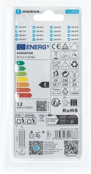 Lampadina LED dimmerabile R7s/12W/230V 6500K - Aigostar
