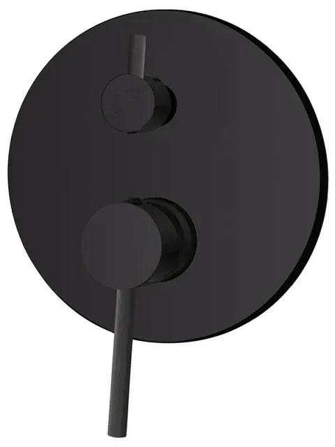 Set doccia York nero opaco con miscelatore, braccio 30 cm, soffione 25cm e kit con doccino, flessibile e presa acqua