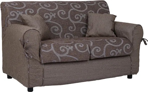 Divano 2 posti in tessuto sfoderabile DAMASCO 150 cm Marrone 2