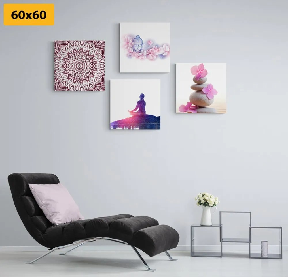 Set di quadri – Feng Shui in rosa