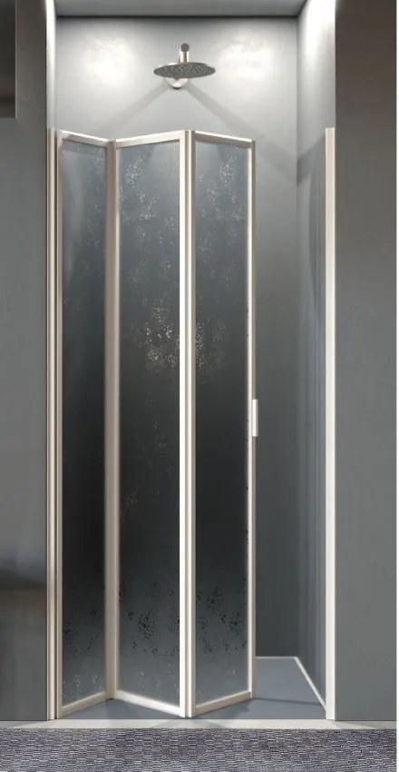 Box Porta doccia in acrilico un lato apertura a libro scomparsa senza guide reversibile 98/100xh100 cm