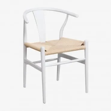 Sedia Da Pranzo In Legno Di Olmo Uish Edition Bianco Legno - Sklum