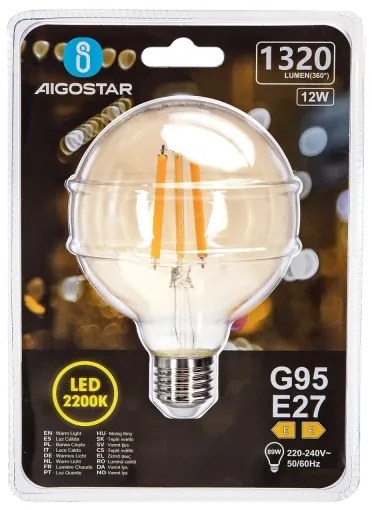 Lampadina LED G95 E27/12W/230V 2200K - Aigostar