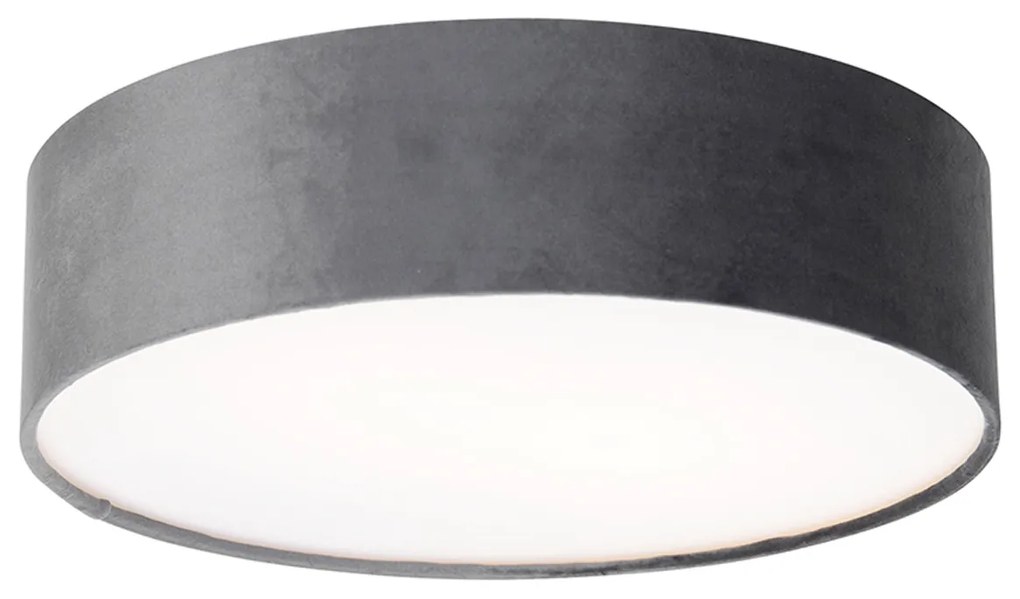 Plafoniera moderna grigia 40 cm con interno dorato - Drum