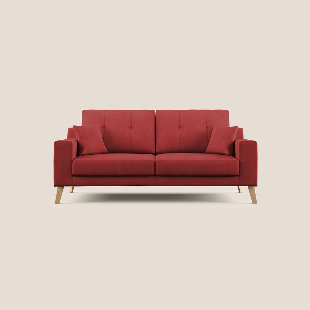 Danish divano moderno in tessuto morbido impermeabile T02 rosso 206 cm